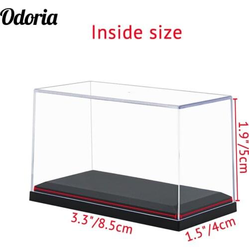 Odoria 8.5x4x5cm Small Acrylic Display Case Clear Perspex Box Transparnet Cabinet Action Figure Collectibles Doll 1/64 Model Car