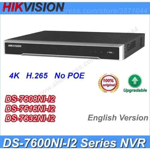Original Hikvision 4K NVR DS-7616NI-I2 DS-7608NI-I2 H.265 8/16/32 Channel Network Video Recorder