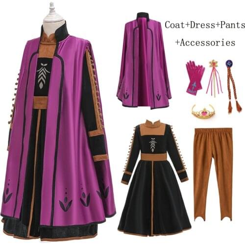 Disney Frozen Anna Elsa Princess Dress Girls Dress Frozen 2 Dresses For Girls Costume Elegant Carnival Cosplay Party vestidos