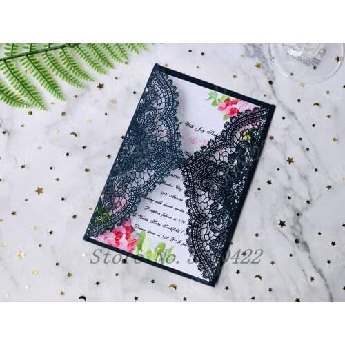 50pcs Heart Invitations Cards Laser Cut Wedding Invitation Cards Greeting Cover Event banquet Invitation Cards