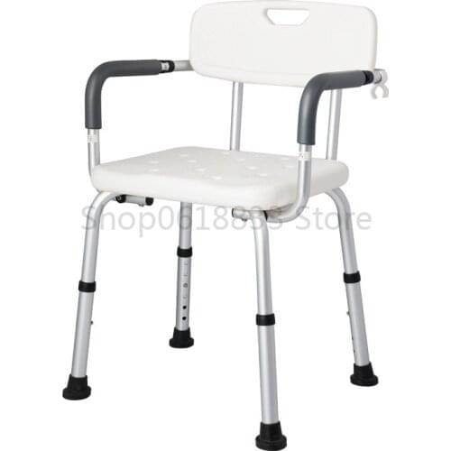 Rugged and durable Movable stool with armrests and backrest does not take up space Barrier-free non-slip bath stool