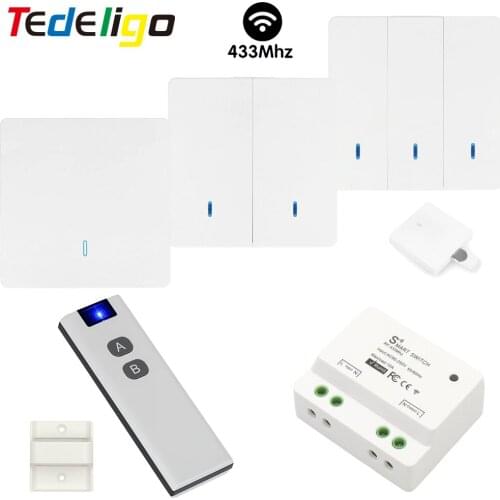 433MHz Remote Control Switch,Mini Wireless Light Switch 220V 10A Relay Module,Rf Push Button Wall Switch,For Home Control,Lamp