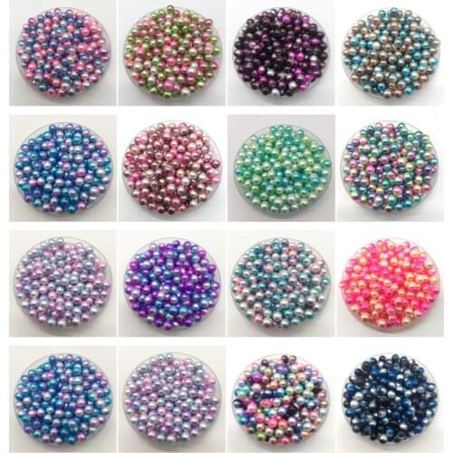 4 6 8 10mm No Hole ABS Colorful Imitation Pearls Round Beads DIY Bracelet Earrings Charms Necklace Beads For Jewelry Making