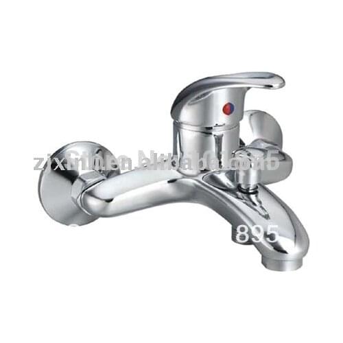 Luxury Brass Bath Faucet Wall Mounted Exposed Bath Mixer Chrome Finish Bath Tap