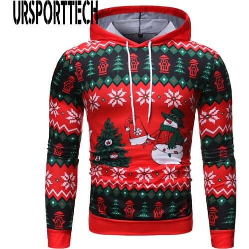 URSPORTTECH Ugly Christmas Sweater Men Women 3D Print Funny Xmas Pullover Men Hoodies Sweatshirts Spring Autumn Mens Sweaters