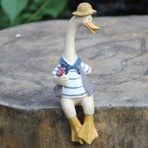 Resin Duck Statue Animal Model Decor Outdoor Indoor Coffee Shop Room Balcony