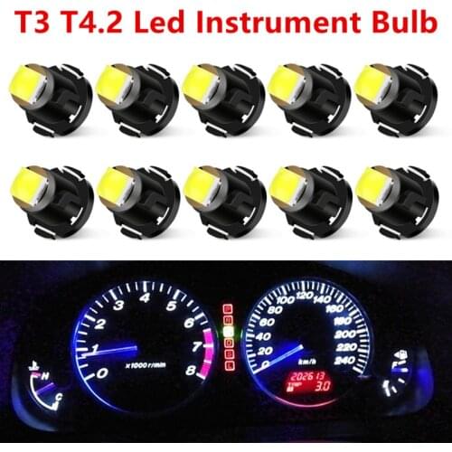 10Pcs T3 T4.2 Led Bulb Super Bright Car Interior Lights Dashboard warming indicator Auto Instrument Lamp