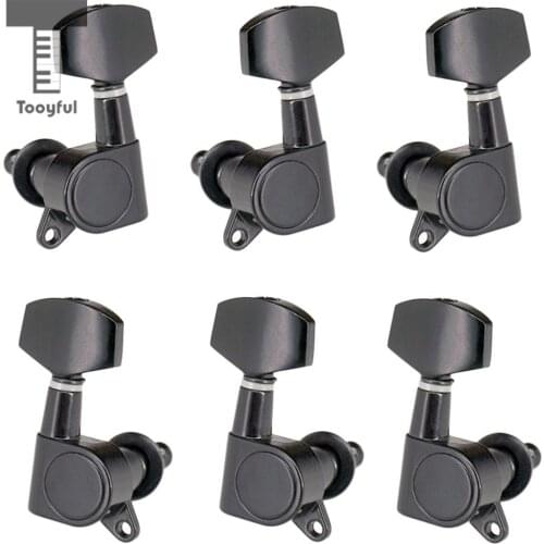 Tooyful 3R 3L Black Zinc Alloy Sealed Tuning Pegs Tuners Machine Heads for Acoustic Electric Guitar Parts Accessories