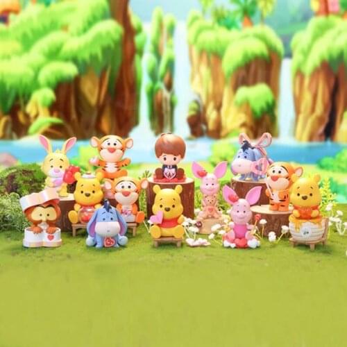 Disney Winnie the Pooh Sweet Series Blind Box Kawaii Eeyore Winnie Tigger Owl Action Figure Doll Toys Lovely Gifts for Kids