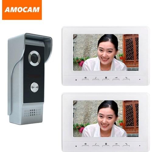 7" Monitor Video Doorbell Door Phone Kit IR Night Vision Aluminum Alloy Door Camera Video Intercom interphone System 2-Screen