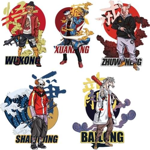 Journey to the West Monkey Kings Heat Transfer Vinyl Wholesale Sticker Iron On Heat Transfers For Clothes DIY Patches Washable