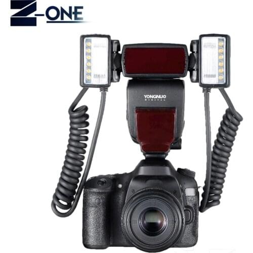 Yongnuo YN24EX E TTL Macro Flash Speedlite for Canon EOS 1Dx 5D3 6D 7D 70D 80D Cameras with 2pcs Flash Head + 4pcs Adapter Rings