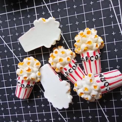 1pcs/lot resin flatback popcorn cake 28mm Cabochons Jewelry Mobile Phone Hairpin Headwear DIY Accessories B015-5