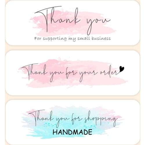 1x3 inch 120Pcs Thank you for Supporting small business stickers Handmade labels for Gift envelope Scrapbooking sealing sticker