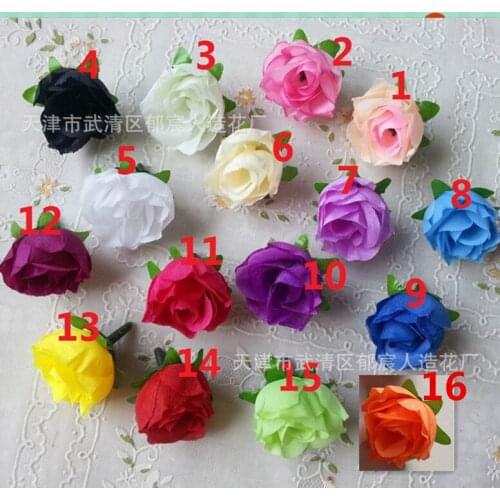 3cm Silk Mini Rose Flower Heads Lot 20PCS Artificial Flowers Wedding Gift Box Decoration DIY Bride Wreath Garland Party Supplies