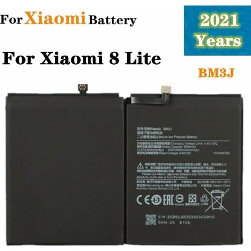 2021 BM3J Battery For Xiao Mi Xiaomi 8 Lite Mi8 Lite Phone Battery High Quality 3350mAh Original Capacity Replacement Batteries