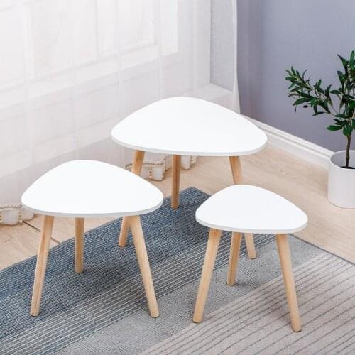 3PCS Smallround Side Nesting Table Nordic Simple Wood Coffee Table Storage Tea Table Living Room Table Sofa Side Table HWC