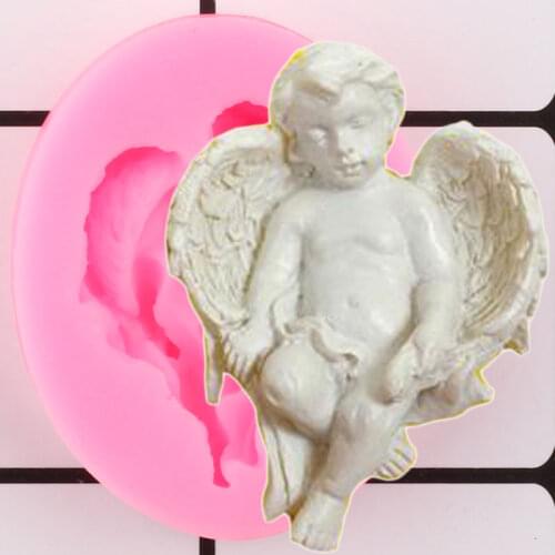 3D Angel Baby Silicone Molds Cupcake Topper Fondant Cake Decorating Tools Candy Chocolate Baking Mold Resin Clay Soap Moulds