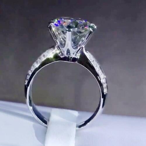 Promotion!!! With Certificate Luxury 2 Carat Genuine 925 Sterling Silver Wedding Band Jewelry Zirconia Diamond Rings For Women