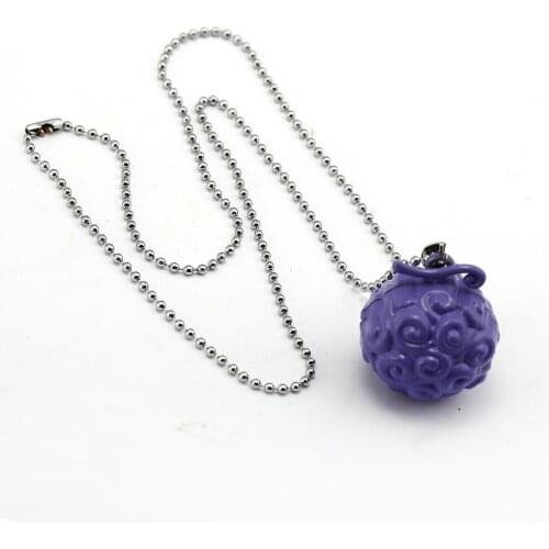 Anime ONE PIECE Necklace Luffy Ace Law Devil Fruit Cursed Fruit Metal Bead Chain Pendant Men Women Necklaces Jewelry Accessories