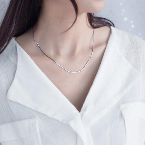 Colusiwei Classic Basic Chain 100% 925 Sterling Silver Lobster Clasp Snake Blade Necklace Chain For Women Fashion Jewelry