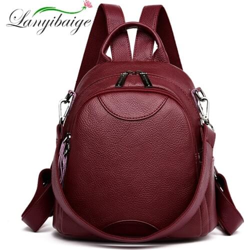 High Quality Ladies Travel Bagpack Sac a Dos Women Leather Backpacks School Bags For Girls Preppy mochila feminina Shoulder Bags