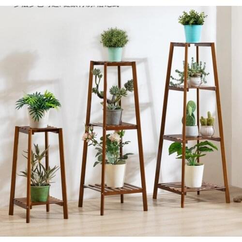 Nordic Wooden Flower Pot Plant Shelves Balcony Indoor Living Room Multi-Layer Potted Plant Floor Type Succulent Plant Shelves