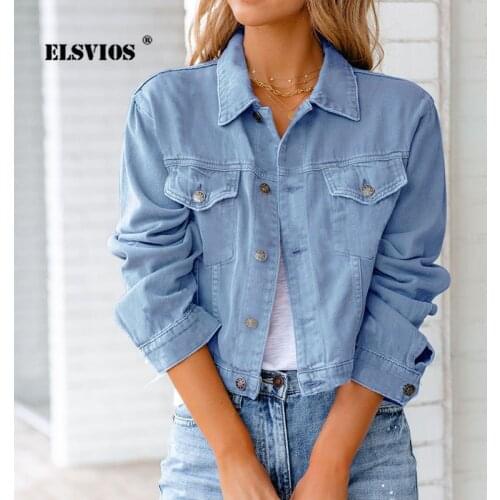 ELSVIOS Womens Denim Jackets