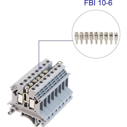FBI 10-6 Fixed Bridge UK Type Terminal Block Accessories for UK 2.5 DIN Rail Terminal Blocks