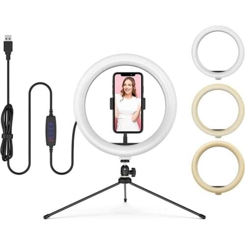 8/10/12inch LED Ring Light Dimmable 3000-6500K Lamp Photography Camera Photo Studio Phone Video Ring Lights With Tripod