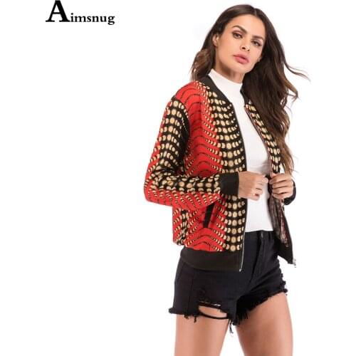 Lightweight 2021 Women Jacket Fashion 3D Print Basic Top Long Sleeve Coats Baseball Jackets Zipper Windbreaker Slim Outerwear