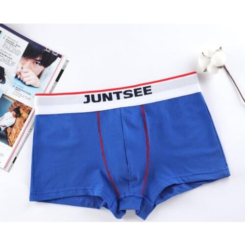 Best selling Junxi mens underwear cotton breathable comfort waist boxer shorts youth tide shorts jockstrap swimwear men