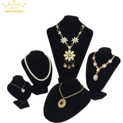 Mannequin Bust Jewelry Necklace Pendant Earring Display Stand Holder Black 5 size