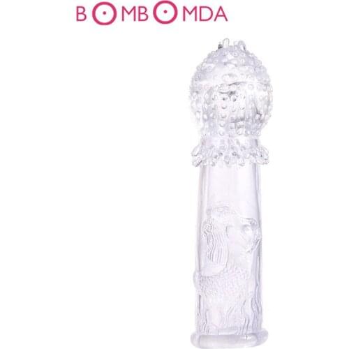 Male Penis Sleeve Dildo Glans Enlarger Sex Durable Condoms Cock Penis Extender Pussy Enhancer Sex Toys For Men Adult Products