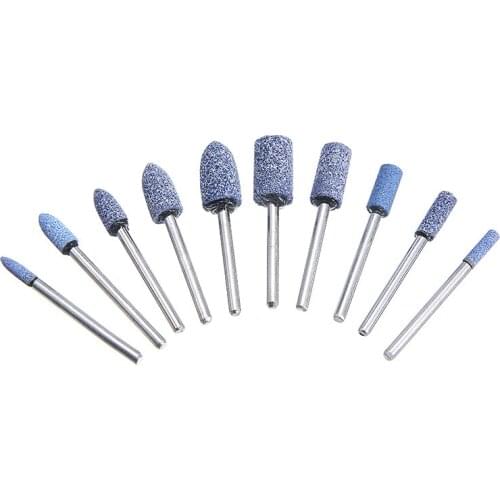 Mayitr 10pcs 4-10mm Car Auto Repair Ceramic Stone Polishing Grinding Rotary Die Grinder Drill Bit Tools Accessories