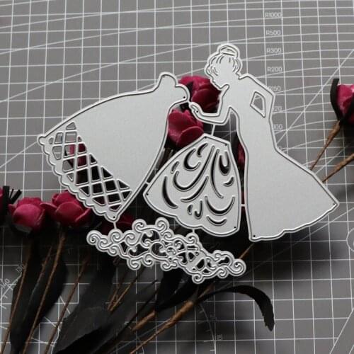 Metal Cutting Dies Womens Princess Dress Lace Wedding for DIY Scrapbook Photo Album Paper Cards Embossing Dies Craft New 2021
