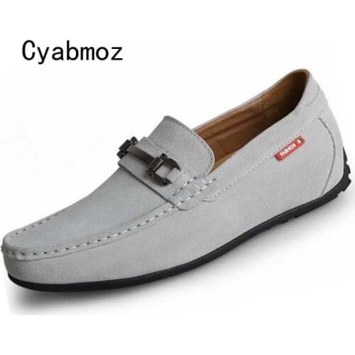 Hot Fashion Height Increasing 6CM Moccasins Men Loafers Cow Suede Shoes Men Gommino Driving Shoes Invisible Elevator Shoe Buckle