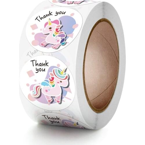 Thank you Unicorn Sticker Reward Cute Animals Sticker for Kids Classic Decoration School Teacher Supplies Encouragement Sticker