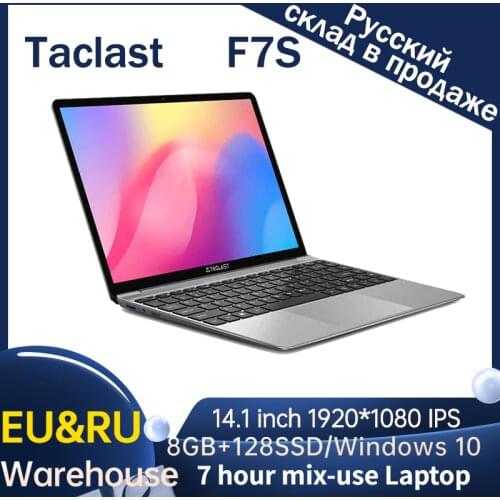Teclast F7S Notebook 14.1“ 8 GB RAM 128 GB SSD Windows 10 Intel N3350 Dual Core 2.4GHz 2.0MP front Camera 7 hour mix-use Laptop