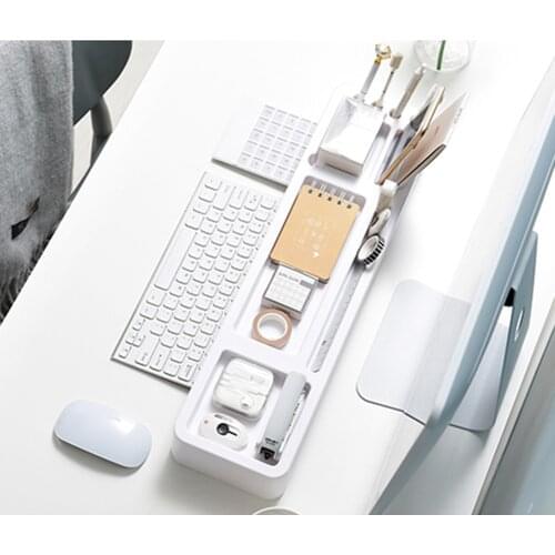 Plastic Desk Storage Shelf Office Desktop Organizer for Computer Phone Keyboard Storage Pen Shelf Material Model Number Origin