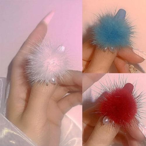 Pompoms Plush Heart 3D Nail Art Decorations Soft Hairball Detachable Magnet Fashion Jewelry Manicure Design Nails Accessories