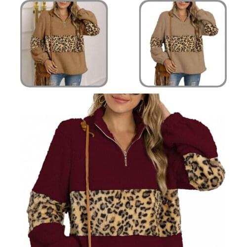 Thick Sweatshirt Plush Patchwork Stand Collar Sweatshirt Streetwear