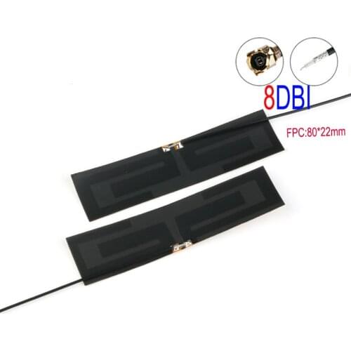 8dbi GSM GPRS 2G 3G 4G LTE Internal Antenna FPC connector 80*22mm wireless modem aerial 8cm Long IPEX connector