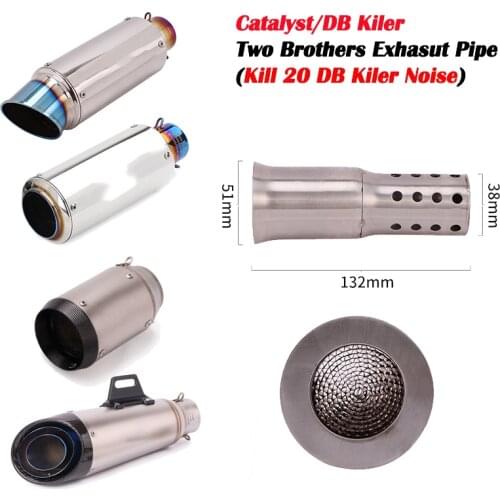 Motorcycle Exhaust Pipe Catalyst Muffler Silencer Noise Sound DB Killer For 51mm 60mm Exhaust