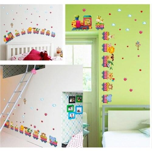 Vivid Cartoon train wall decoration kindergarten stickers baby bedroom children room kids room decoration wall decor