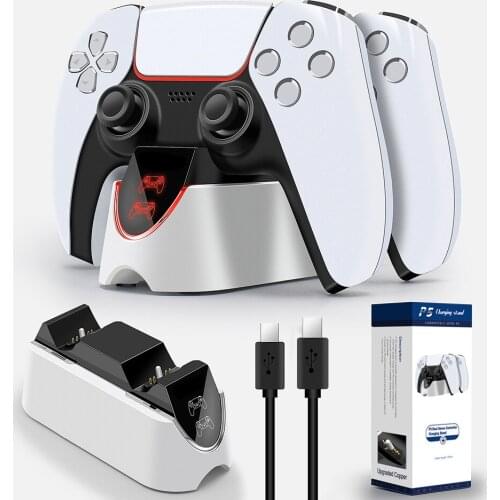 Dual Fast Charger for PS5 Wireless Controller USB 3.1 Type-C Charging Cradle Dock Station for Sony PlayStation5 Joystick Gamepad