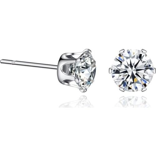 6 Claws Cubic Zirconia Stud Earring For Women Korean Earrings Fashion Jewelry For Girls Bridal Jewelry Wedding Gift