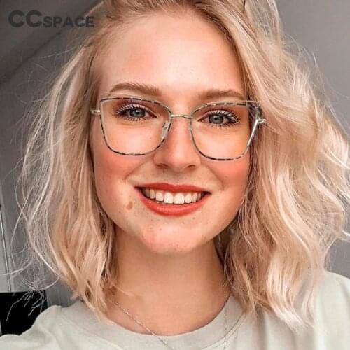 53199 Blue Light Blocking Metal Cat Eye Ladies Eyewear Big Size Decorative Vintage Computer Glasses Womens Spectacles