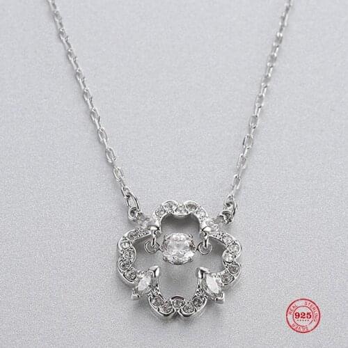 2020 New Fashion Charm 925 Sterling Silver Original 1:1 Copy, Jump Crystal Flower Flower Necklace Female Luxury Jewelry Gifts