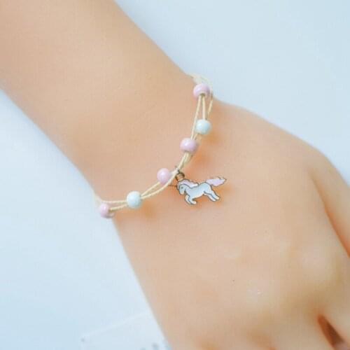 Animal Horse Unicorn Bowknot Beads Bracelets With Beads Crystal Charms Bracelet For Women